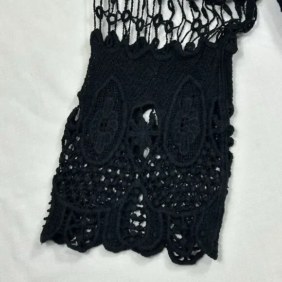 Kate & Mallory Crochet Shrug Top Open Front 3/4 Sleeve Gothic Romantic Victorian - Picture 5 of 12